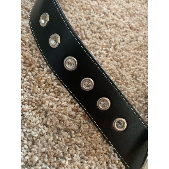 Express Women's Black Genuine Leather Size Large Belt - Picture 4 of 6